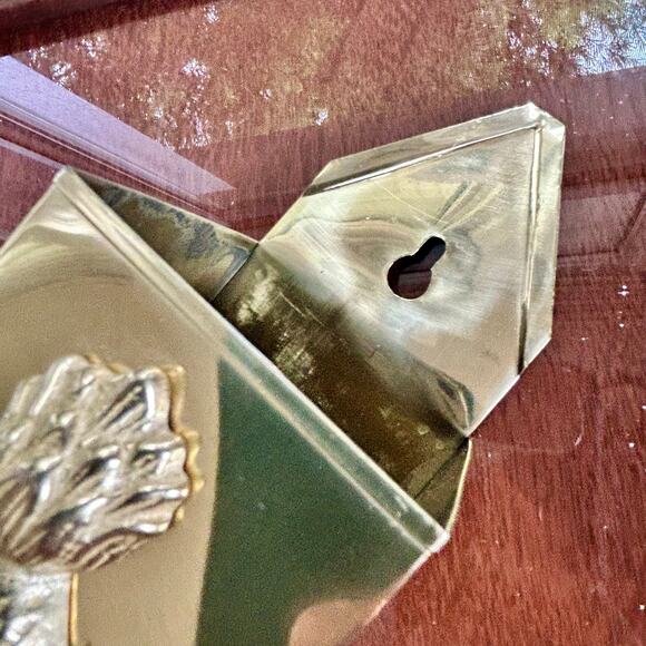 Vintage Brass Wall Mount Match Holder with Pineapple Emblem - Picture 5 of 16